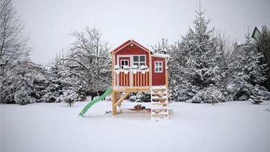 Mijn EXIT houten speelhuis versieren in de winter