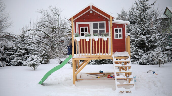 Mijn EXIT houten speelhuis versieren in de winter