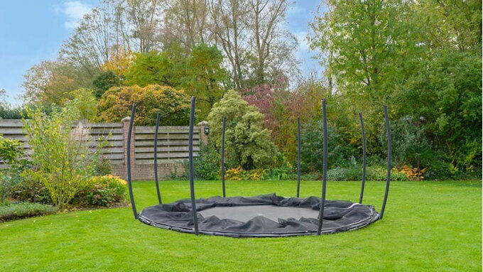 EXIT trampoline beschermen tegen sterke wind