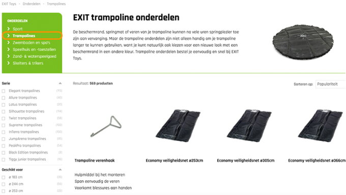 Hoe bestel ik nieuwe onderdelen voor mijn EXIT buitenspeelgoed?