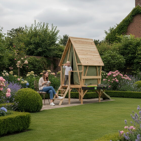 EXIT Yuki 350 speelhuis met glijbaan en speelkeuken