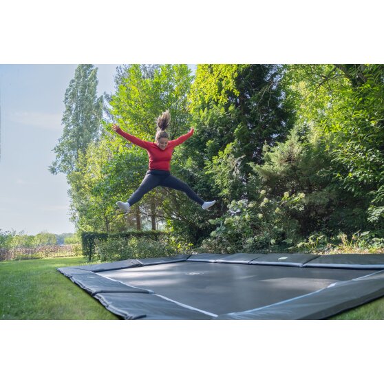 EXIT Dynamic groundlevel sports trampoline 275x458cm - zwart