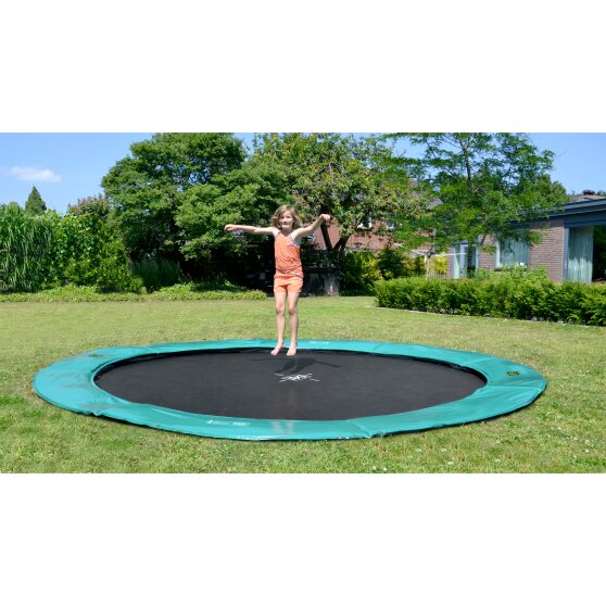 EXIT Supreme groundlevel trampoline ø427cm - grijs