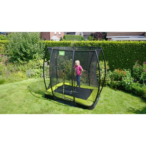 EXIT Silhouette inground trampoline 153x214cm met veiligheidsnet - groen