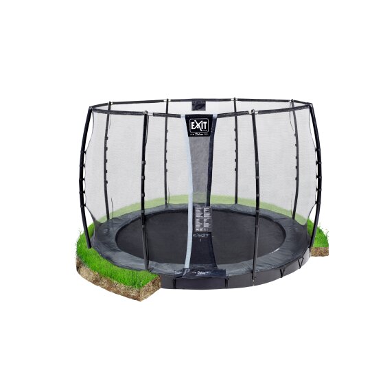 EXIT Supreme groundlevel trampoline ø305cm met veiligheidsnet - grijs