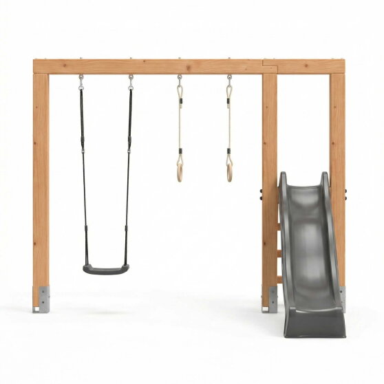 EXIT Linea Massiv 140 schommel met glijbaan & ringen