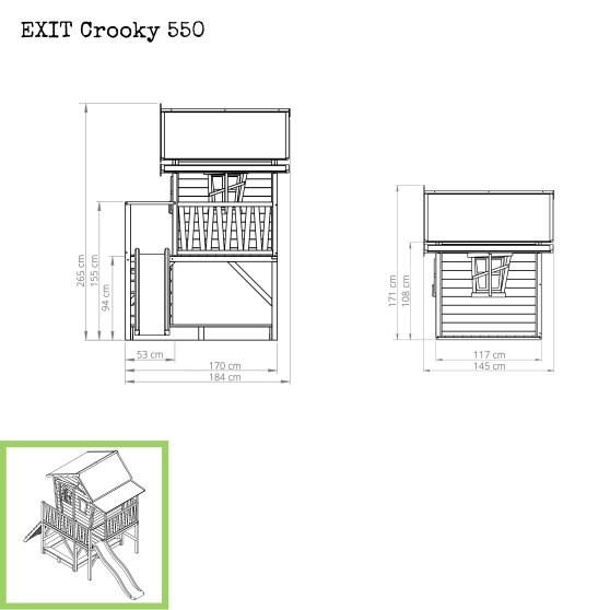 EXIT Crooky 550 houten speelhuis - grijsbeige