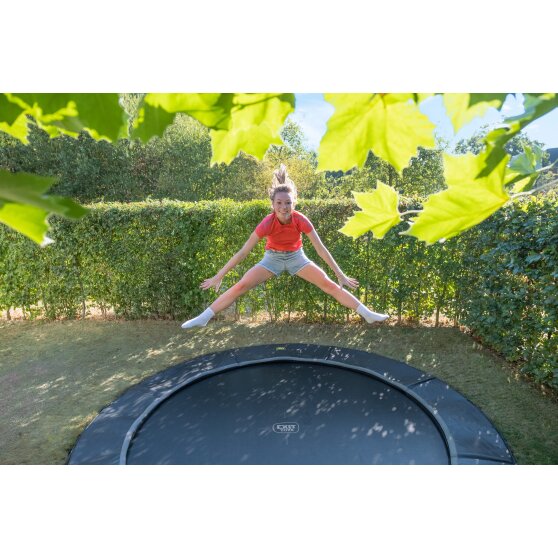 EXIT Dynamic groundlevel sports trampoline ø427cm - zwart