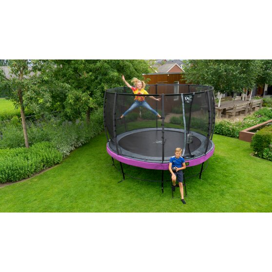 EXIT Elegant Premium trampoline ø366cm met Deluxe veiligheidsnet - paars