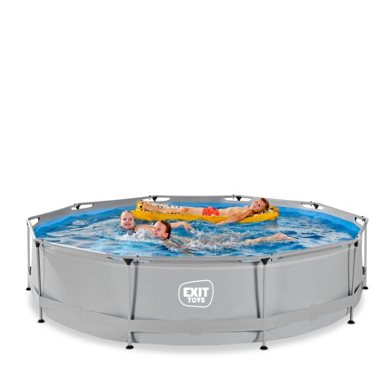 EXIT Soft Grey zwembad ø360x76cm met filterpomp – grijs