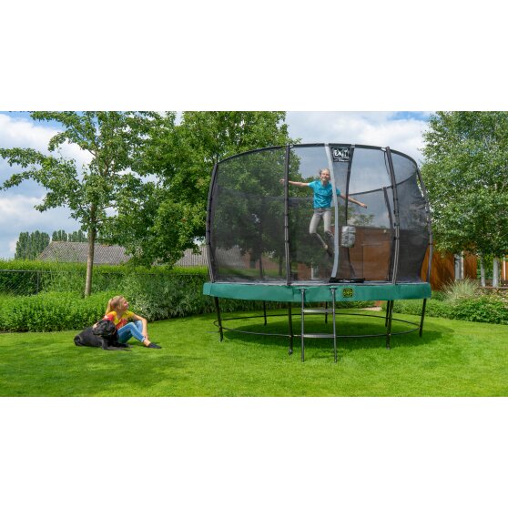 EXIT Elegant trampoline ø427cm met Economy veiligheidsnet - groen