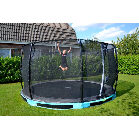 EXIT Elegant inground trampoline ø366cm met Economy veiligheidsnet - blauw