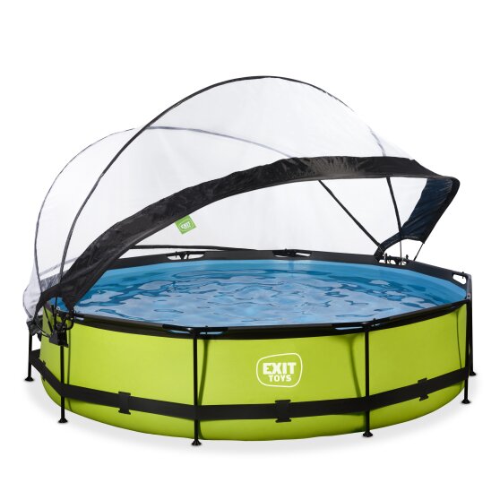EXIT Lime zwembad ø360x76cm met filterpomp en overkapping - groen