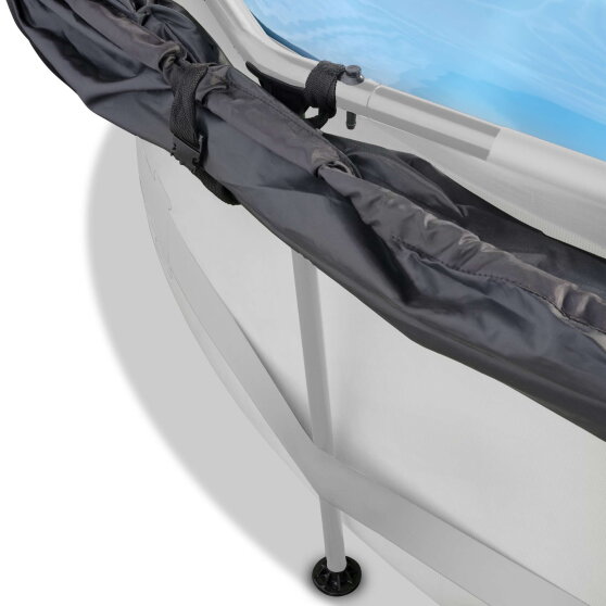 EXIT Soft Grey zwembad ø360x76cm met filterpomp en schaduwdoek - grijs