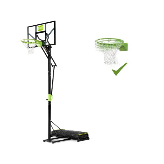EXIT Polestar verplaatsbaar basketbalbord met dunkring - groen/zwart