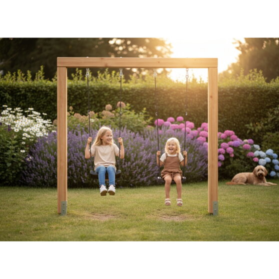 EXIT Linea Massiv 140 dubbele houten schommel