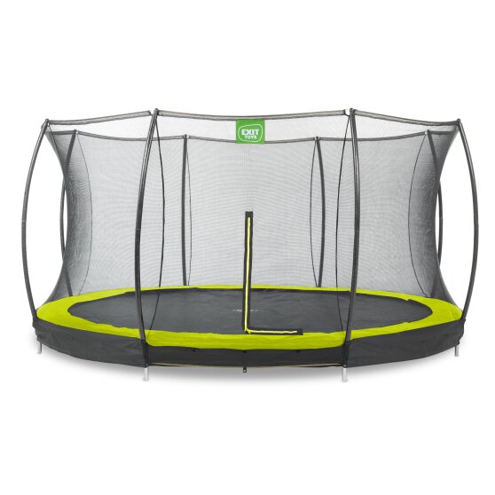 EXIT Silhouette inground trampoline ø427cm met veiligheidsnet - groen