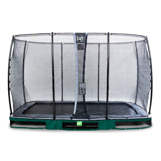 EXIT Elegant inground trampoline 244x427cm met Economy veiligheidsnet - groen