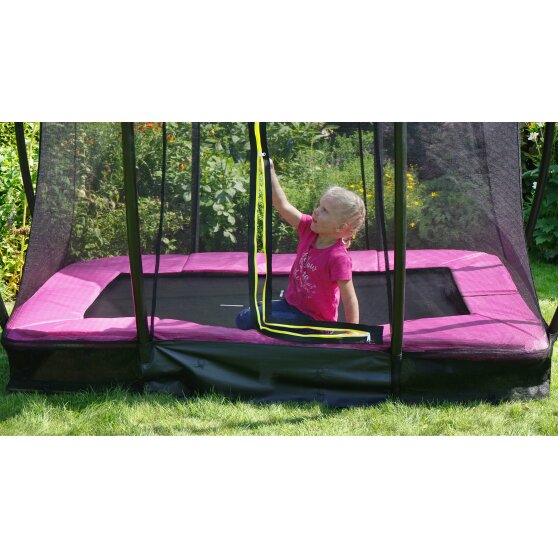 EXIT Silhouette inground trampoline 153x214cm met veiligheidsnet - roze