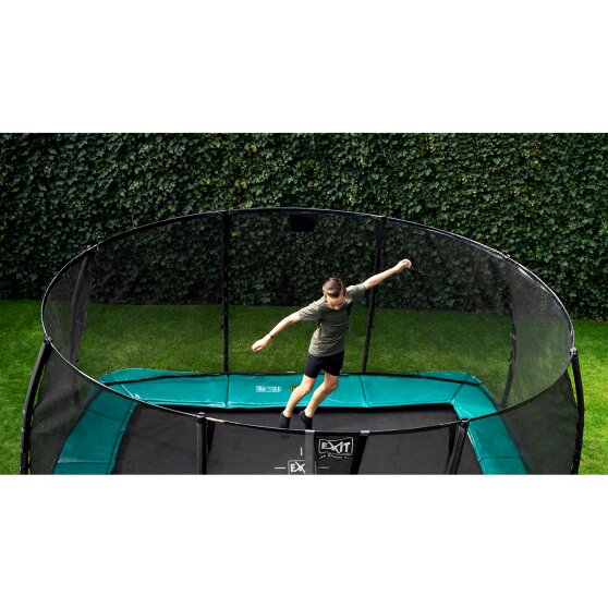 EXIT Supreme groundlevel trampoline 244x427cm met veiligheidsnet - groen