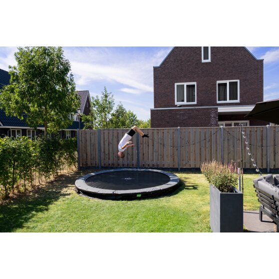 EXIT Elegant inground sports trampoline ø427cm - zwart