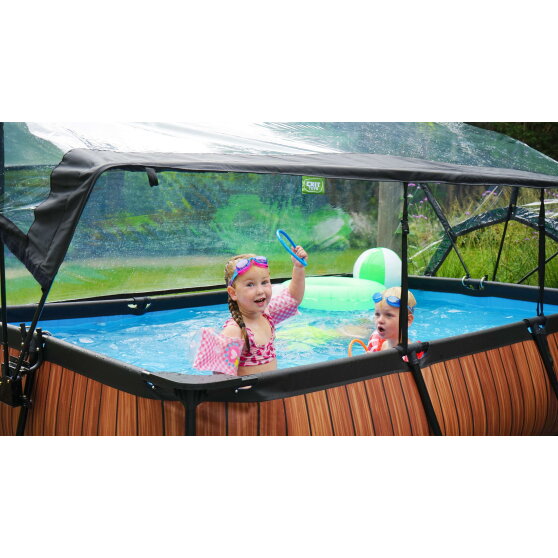 EXIT Lime zwembad 300x200x65cm met filterpomp en overkapping - groen
