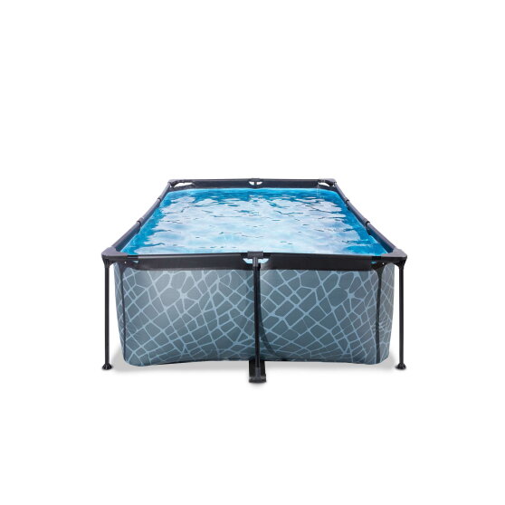EXIT Stone zwembad 220x150x65cm met filterpomp - grijs