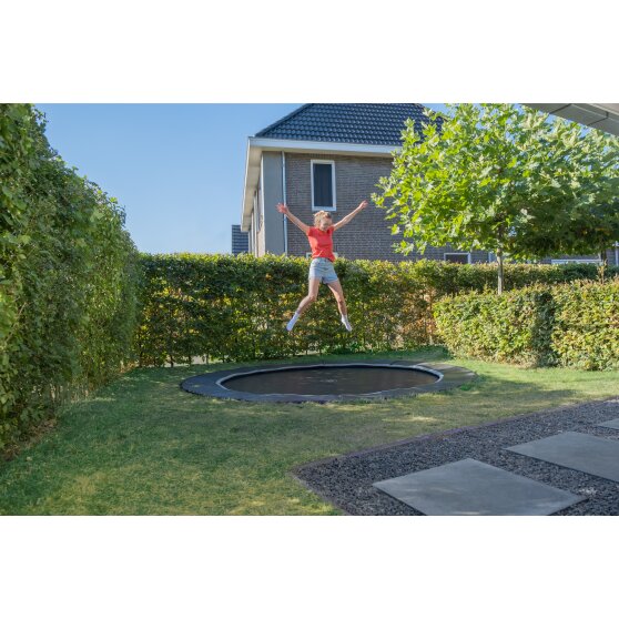EXIT Dynamic groundlevel sports trampoline ø305cm - zwart
