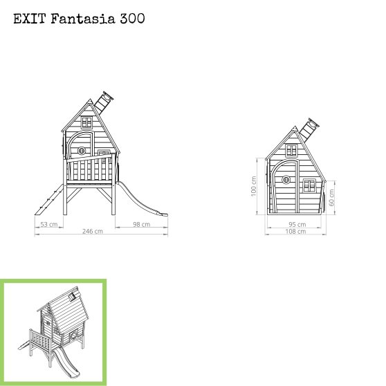 EXIT Fantasia 300 houten speelhuis - naturel