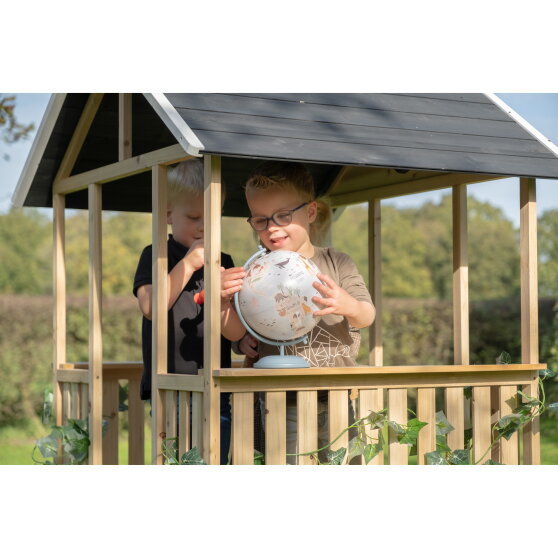 EXIT Panorama 500 houten speelhuis met glijbaan en zandbak