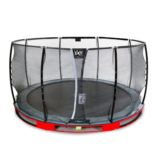 EXIT Elegant Premium inground trampoline ø366cm met Deluxe veiligheidsnet - rood