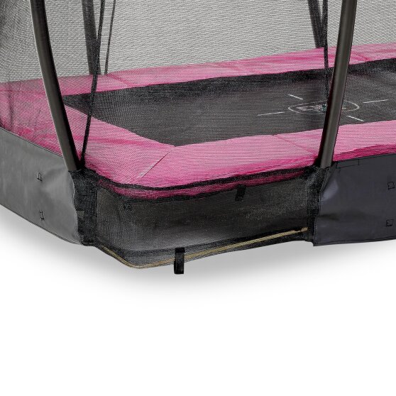 EXIT Silhouette inground trampoline 153x214cm met veiligheidsnet - roze