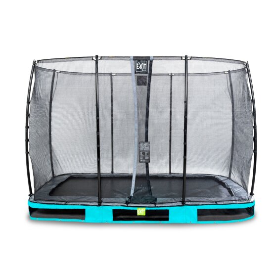 EXIT Elegant inground trampoline 214x366cm met Economy veiligheidsnet - blauw