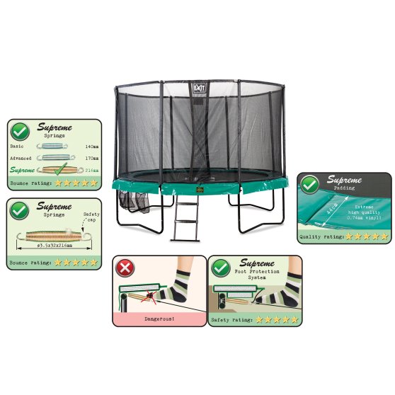 10.71.10.00-exit-supreme-trampoline-o305cm-met-ladder-en-schoenenzak-groen-1