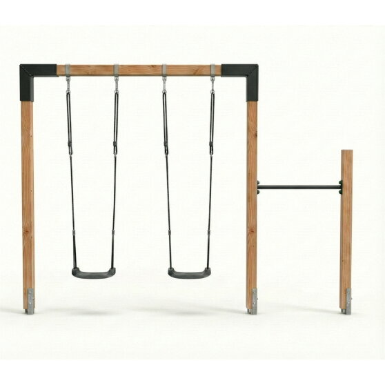 EXIT Linea 85 dubbele houten schommel met rek