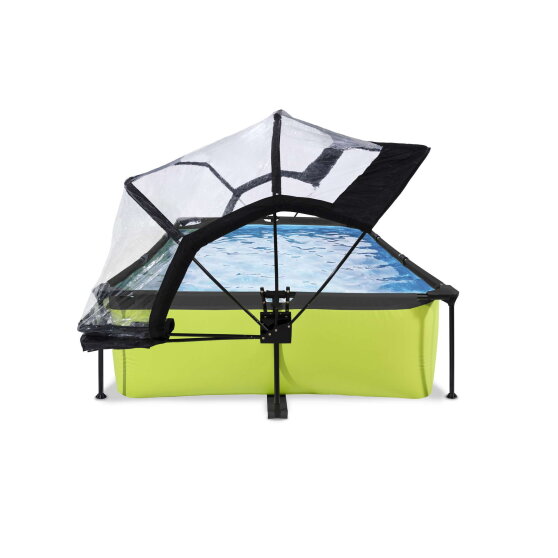 EXIT Lime zwembad 300x200x65cm met filterpomp en overkapping - groen