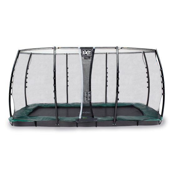 EXIT InTerra groundlevel trampoline 244x427cm met veiligheidsnet - groen