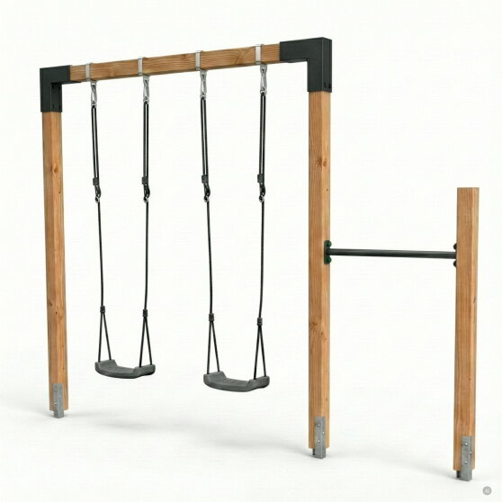 EXIT Linea 85 dubbele houten schommel met rek