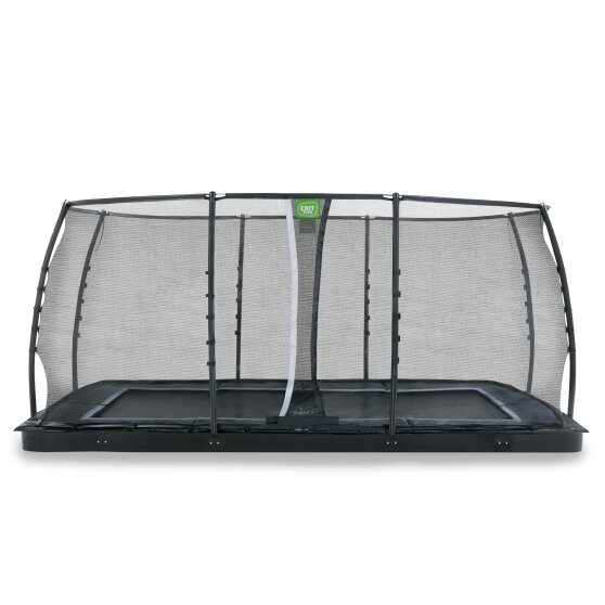 EXIT Dynamic groundlevel trampoline 305x519cm met veiligheidsnet - zwart