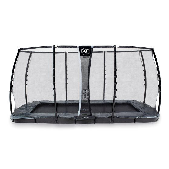 EXIT Supreme groundlevel trampoline 244x427cm met veiligheidsnet - grijs