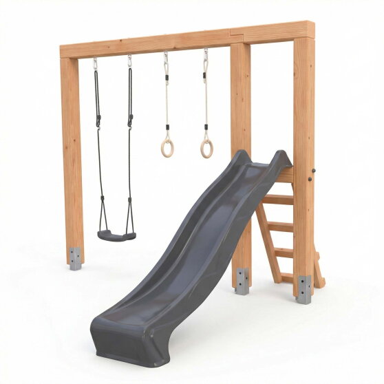 EXIT Linea Massiv 140 schommel met glijbaan & ringen