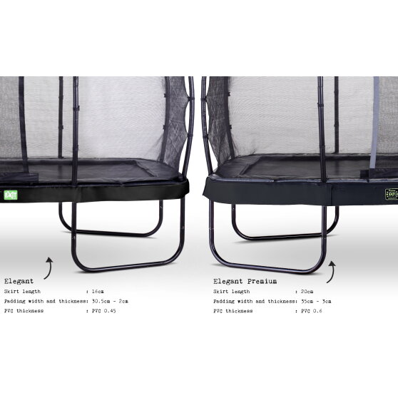 EXIT Elegant Premium trampoline complete set 214x366cm - zwart