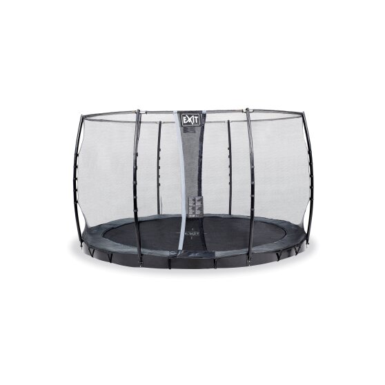 EXIT InTerra groundlevel trampoline ø305cm met veiligheidsnet - grijs