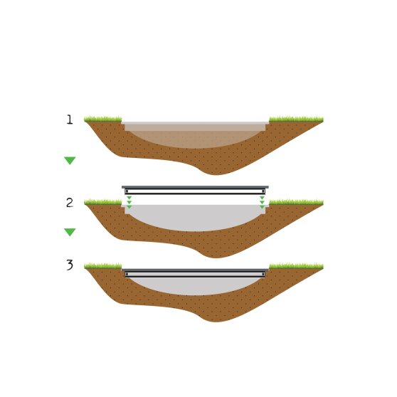 EXIT InTerra groundlevel trampoline ø427cm - grijs