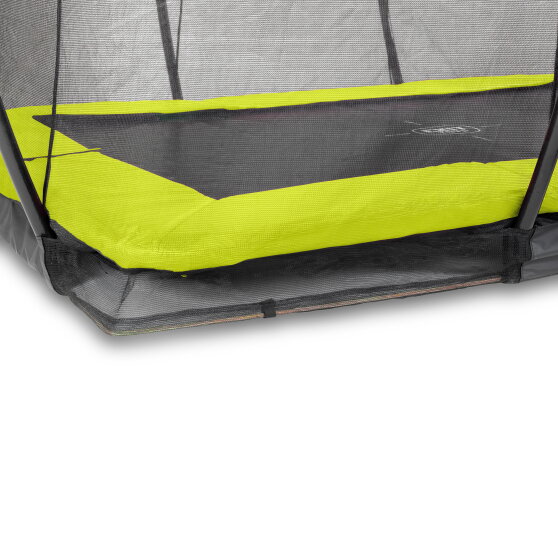 EXIT Silhouette inground trampoline 244x366cm met veiligheidsnet - groen