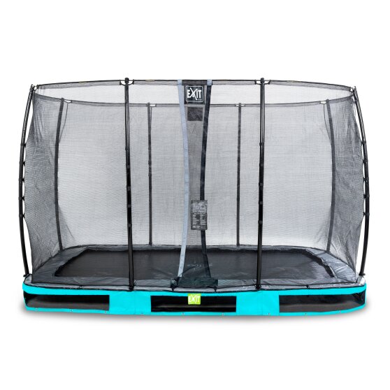 EXIT Elegant inground trampoline 244x427cm met Economy veiligheidsnet - blauw