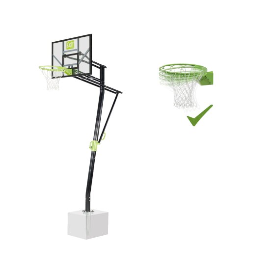 EXIT Galaxy basketbalbord voor grondmontage met dunkring - groen/zwart