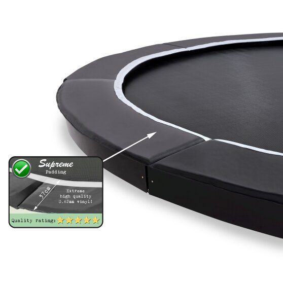 EXIT Supreme groundlevel trampoline ø305cm met veiligheidsnet - zwart