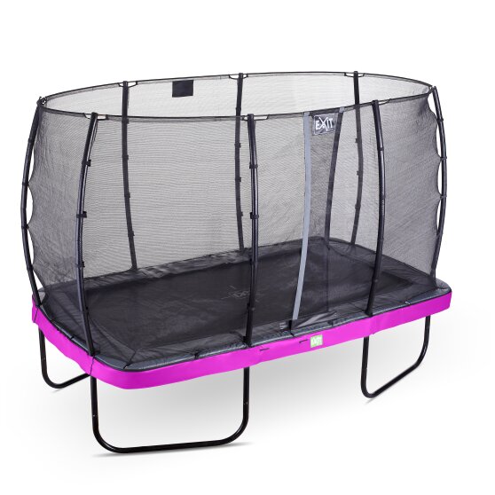 EXIT Elegant trampoline 214x366cm met Economy veiligheidsnet - paars