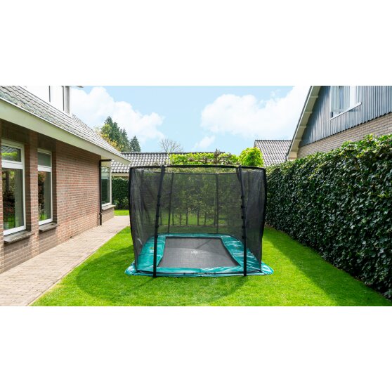 EXIT Supreme groundlevel trampoline 214x366cm met veiligheidsnet - groen
